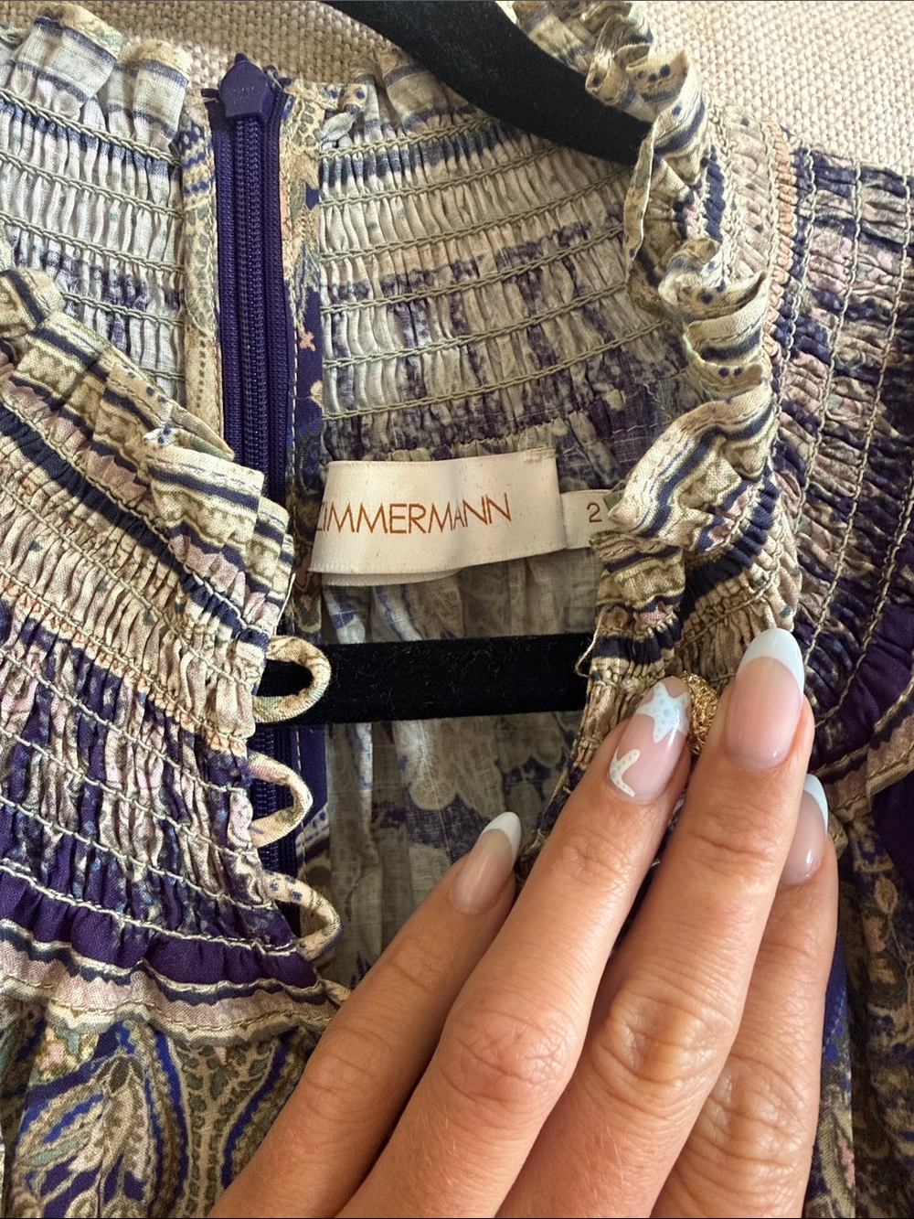 Zimmermann Anneke Paisley Linen
Maxi Dress in Purple - Picture 5 of 8